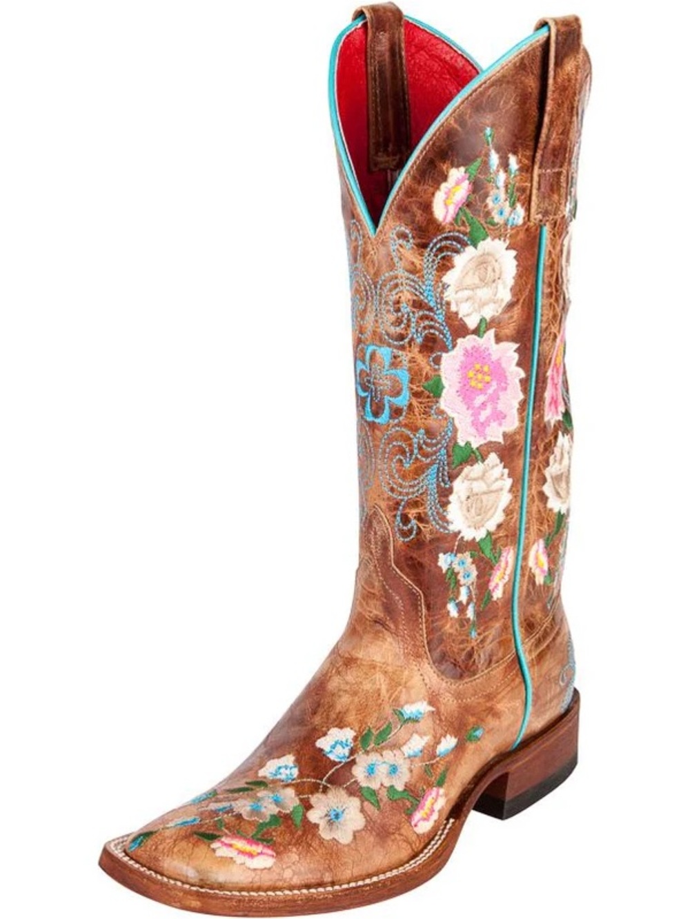 Macie Bean Women's Rose Garden Western Boot Broad Square size 12